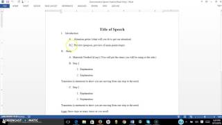 Demonstrative Speech Outline Overview [upl. by Addie]