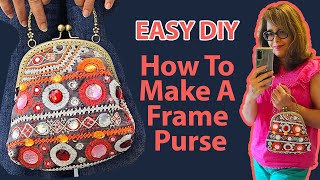 How To Make A Frame Purse DIY frame clutch pattern Frame Purse with Metal Frame Tutorial momomakes [upl. by Nilrak]