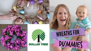 How to make Dollar Tree DIY Wreaths easiest tutorial [upl. by Iggep]