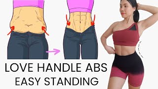 7 Day SMALL WAIST standing workout lose love handle abs no jumping [upl. by Oiramrej]