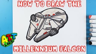 How to Draw the MILLENNIUM FALCON [upl. by Lledniw898]