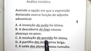 Língua Portuguesa Adjunto Adnominal x Complemento Nominal  Resolução de questão [upl. by Etterual]