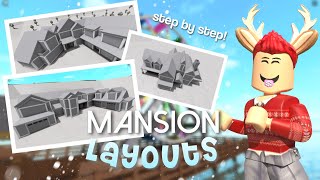 3 FREE Bloxburg Large MANSION Layouts  Step by Step Tutorials  Free to Use [upl. by Analos711]