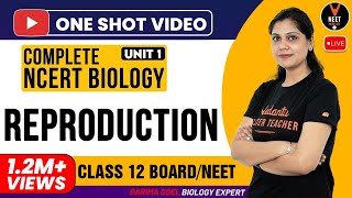 Complete 12th NCERT Biology Reproduction Unit 1 One Shot  CBSE 12th Board Exam  Garima Goel [upl. by Ahsatal]