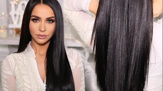 HOW TO SLEEK amp SHINY STRAIGHT HAIR  Carli Bybel [upl. by Ecyal]