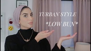 Everyday HijabTurban Tutorial Low Bun [upl. by Howarth87]