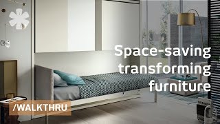 Space saving furniture that transforms 1 room into 2 or 3 [upl. by Nwahsek]