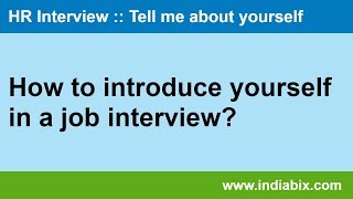 How to introduce yourself in a job interview [upl. by Ayotol32]