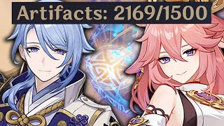 I used 2100 artifacts to build Yae Miko and Ayato [upl. by Eiknarf]