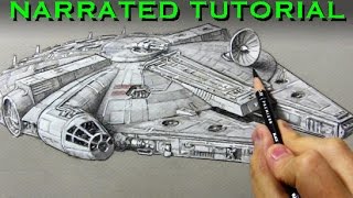 How to Draw the Millennium Falcon [upl. by Rehpotsrihc252]