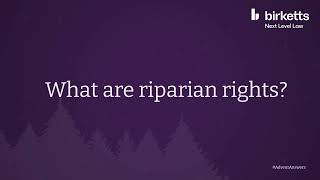 What are riparian rights [upl. by Elana]