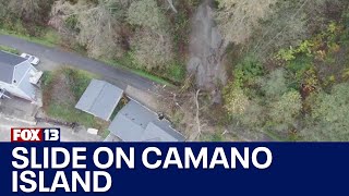 Slide causes trees to fall on Camano Island  FOX 13 Seattle [upl. by Mccollum262]