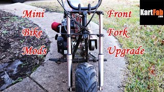 Mini Bike Mods Dirt Cheap Front Suspension Upgrade [upl. by Pliam]