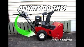 ALWAYS Do This To Your Snowblower [upl. by Neemsaj]