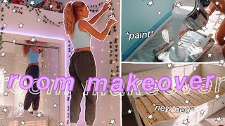 EXTREME ROOM MAKEOVER TRANSFORMATION aesthetictiktokpinterest inspired bedroom [upl. by Dlanar]