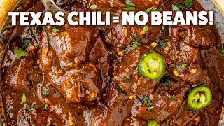 TexasStyle Chili Recipe  All Meat No Beans [upl. by Yeloc]