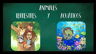 Animales terrestres y acuáticos 🦒🐘🐳🐙 [upl. by Lemrac440]