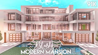 Blush Modern Mansion no large plot  Bloxburg Build [upl. by Ehtnax346]