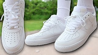 How To Lace Nike Air Force 1s 4 Ways w ON FEET  Featuring AF1 Lows THE BEST WAY [upl. by Ahsilac717]