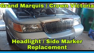 How to change FordMercury Crown Victoria Grand Marquis HeadlightSide marker [upl. by Olraced]