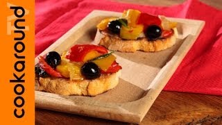 Crostini con peperoni e olive  Antipasto sfizioso [upl. by Notsa]