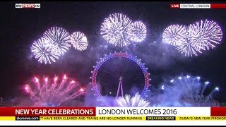 London ENGLAND New Years Eve 2016  Fireworks Full Display [upl. by Tristram]