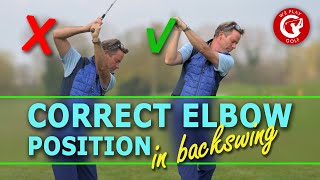 CORRECT RIGHT ELBOW POSITION IN GOLF SWING  EASY GOLF DRILL [upl. by Tnayrb]