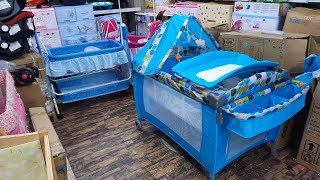 Baby Folding Cot Review  How To Set Up a Playpen  Folding Cot Bed For Baby  Newborn Baby Shopping [upl. by Ynnahc564]