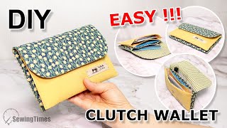 DIY DOUBLE CLUTCH WALLET  Easy Purse Bag Sewing Tutorial sewingtimes [upl. by Lime138]