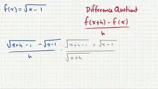 Difference Quotient with a Square Root [upl. by Ayikaz]