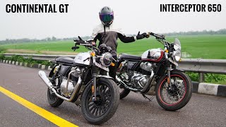 Continental GT vs Interceptor 650 Comparison  Acceleration Test [upl. by Stephania]