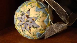 Quilted Christmas Ornament No Sew  Folded Fabric Balls [upl. by Fokos21]