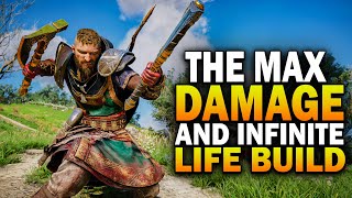 The MAX DAMAGE amp INFINITE LIFE Build You Need To Use Assassins Creed Valhalla Best Weapons [upl. by Ephram]