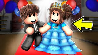 Baby Brooks FIRST SCHOOL DANCE In Roblox Brookhaven [upl. by Savart]