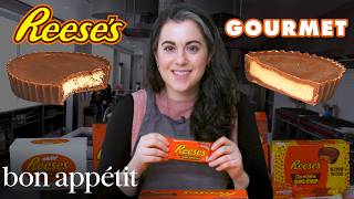 Pastry Chef Attempts to Make Gourmet Reeses Peanut Butter Cups  Gourmet Makes  Bon Appétit [upl. by Consolata]