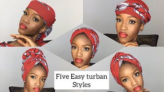 5 Quick and Easy Eid Inspired Turban Styles How to tie Ankara Turban Eid 2021 [upl. by Anez]