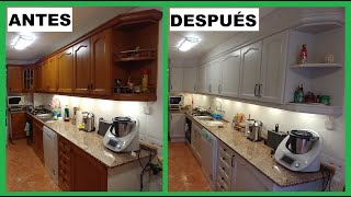 COMO PINTAR ARMARIOS MUEBLES DE COCINA SIN LIJAR HOW TO PAINT KITCHEN CABINETS WITHOUT SANDING [upl. by Applegate]