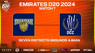 Fujairah vs Dubai  Match 07  Seven Districts Present Emirates D20 Powered by Fancode [upl. by Elma]