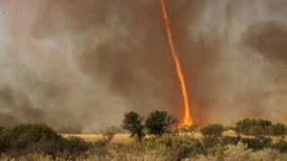 Tornado Engulfed by Fire Caught on Tape  Good Morning America  ABC News [upl. by Eceinej829]