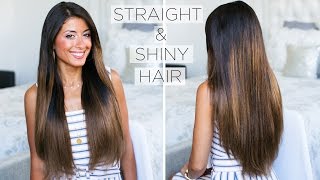 How To Get Shiny Straight Hair My Straight Hair Routine [upl. by Druci559]