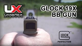 GLOCK 19X BB Gun Air Pistol Features and Shooting  Umarex Airguns [upl. by Krigsman]