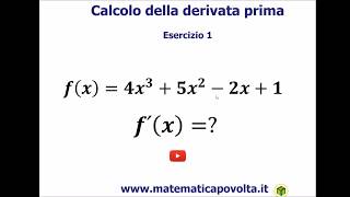 Calcolo della derivata prima  Esercizio 1 [upl. by Shanie]