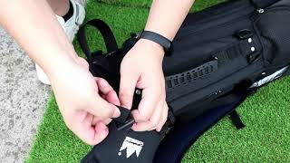 How To Attach The Backpack Bag Strap To A Golf Stand Bag [upl. by Annyrb]