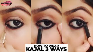 3 Eye Looks Using Kajal  How To Apply Kajal In 3 Ways  Eye Makeup Tutorial  Makeup 101  Femina [upl. by Leugimesoj381]