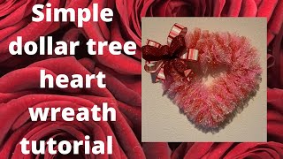 Dollar tree valentines wreath tutorial [upl. by Marven188]