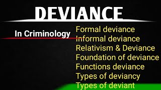 Deviance  Its Foundation Functions Types Relativism Criminology  CSS [upl. by Fisa268]