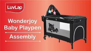 LuvLap Wonderjoy Baby Playpen Assembly Video [upl. by Ailat792]