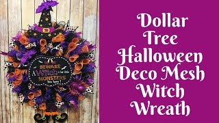 Halloween Crafts Dollar Tree Halloween Wreath [upl. by Nnylrats]