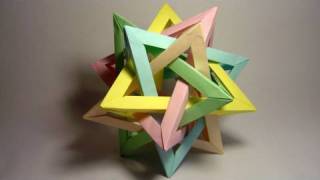 Origami Five Intersecting Tetrahedra complete assembly [upl. by Anitreb]