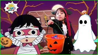 Halloween Trick or Treating at the Haunted House with Ryan  Animation for Kids [upl. by Tnahsarp144]